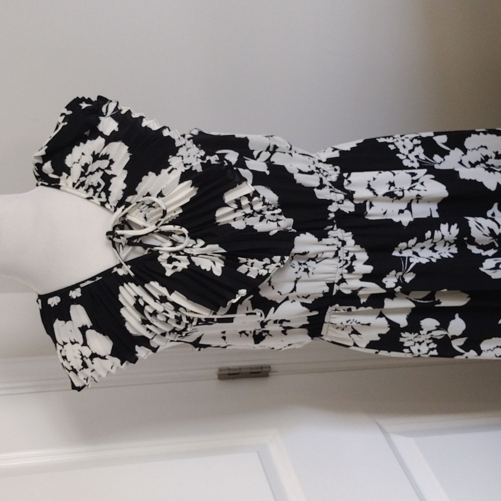 Black Rainn Monochrome Floral Maxi Dress